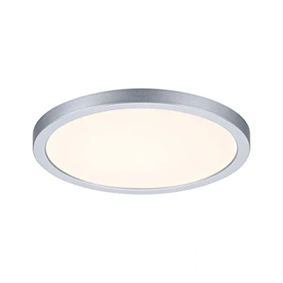 Image de Paulmann 93034 Panneau LED Spots encastrés Areo VariFit IP44 Blanc Chaud 175 mm Rond INCL. 1x13 Watts Chrome Mat éclairage de Plafond Plastique 3000 K, Matière, 13 W