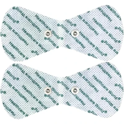 Image de Électrodes Tens (2 pièces) Coussinets de gel auto adhésifs avec connexion à goujon 3,5 mm en forme papillon compatibles les machines Beurer, Sanitas, Yucen