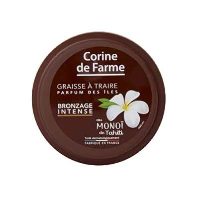 Image de Corine de Farme Graisse à Traire Bronzage Intense Huile Bronzante Intensifié Sans Autobronzant Monoï Tahiti, Parfum des Îles Pot 150 ml