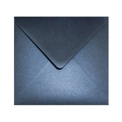 Image de Netuno 500 enveloppes carrées bleu foncé 153x153 mm Aster Metallic Queens Blue rabat pointu nacrées brillantes métallisées pour invitations anniversaires mariage cartes de vœux