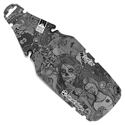 Image de Riesel Design® Garde Boue Rit:ZE L arrière Plus pour la Selle, Montage sur Les Rails de Facile à Installer, Made in Germany Stickerbomb Ultra Black