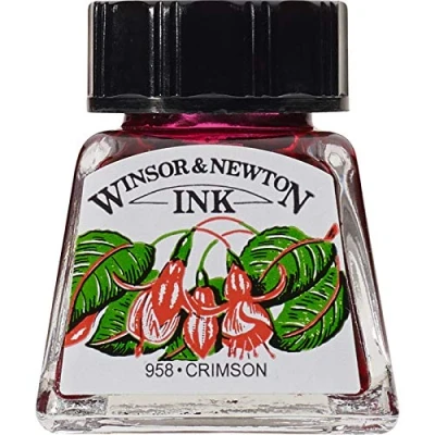Image de Winsor &amp; Newton Encre à Dessiner Flacon 14ml 203 Cramoisie Série 1
