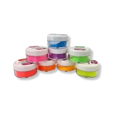 Image de NEON SET 8 pigments en poudre pour des effets Néon/Fluo de qualité, compatibles avec les résines époxy, bougies, le slime et bien d&#039;autres matériaux