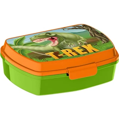 Image de ALMACENESADAN, 4924, Pack retour à l&#039;école Dinosaur, dinosaures ; composé d&#039;une boîte lunch rectangulaire multicolore, produit réutilisable, sans BPA