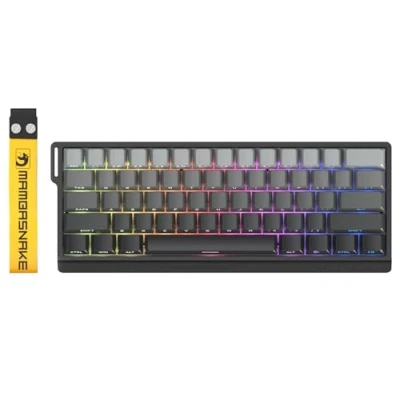 Image de MAMBASNAKE X60 HE Rapid Trigger Magnetic Keyboard, 0.01mm RT Accuracy Gaming Switch, Tri Mode, 0.125ms Latency, 8K Polling Rate, 4000mAh, for Gamer Black