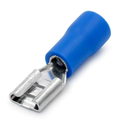 Image de Heschen femelle rapide Déconnecte Vinyle isotherme 4,8 x 0,5 mm câble terminal pour 1,52,5 mm² (1614 AWG) Bleu Lot de 100
