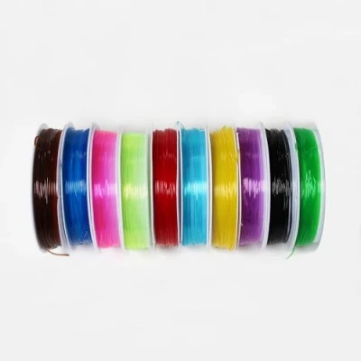 Image de 10 pcs 0.8 mm Fly Tying Rib rond larves Nymphe nervures clair stretch Corps Bison Line Filetage des matériaux