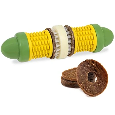 Image de PetSafe Jouet à mâcher avec Anneau de friandise, Maïs Caoutchouc sans BPA Parfum Beurre Puzzle interactif Contre l&#039;ennui ou l&#039;anxiété pour Chiens Moyens et Grands