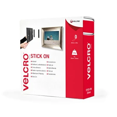 Image de Velcro Marque, Ruban Adhésif Auto Agrippant À Crochets Et Boucles, Qui Se Coupe La Longueur Désirée &amp; Parfait Pour Décoration De Pièce, Maison, Bureau, Dans Le Garage, Noir 20 Mm X 25 M