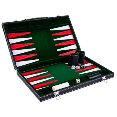 Image de Engelhart 250518 backgammon surpiqué 18 pouces vert rouge blanc