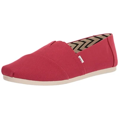Image de TOMS Alpargata en Coton recyclé, Mocassin Plat Homme Rouge 47.5 EU