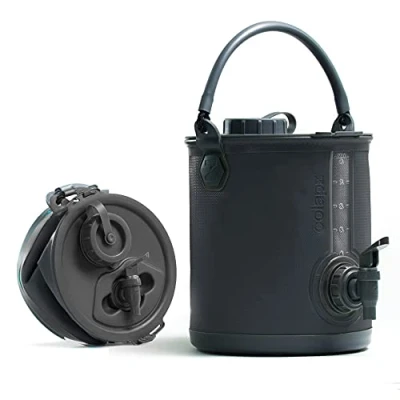 Image de Colapz Distributeur d&#039;eau Pliable avec Robinet, 8 L, Vert Olive, sans BPA Jerricane 2 en 1, Seau Camping et Arrosoir Couvercle Bidon Robinet de Étanche