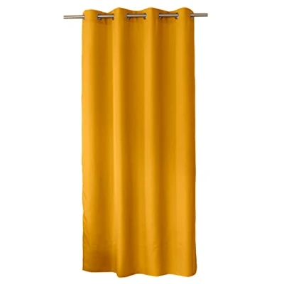 Image de ED ENJOY HOME Rideau Décoratif à Œillets argentés, 140x240 cm, Jaune Moutarde, 100% Polyester, Satiné, Collection Basic