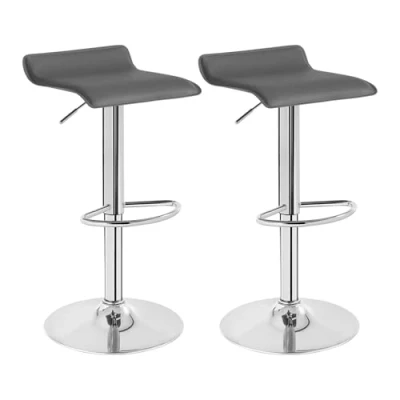 Image de WOLTU BH11gr Tabouret de Bar en Similicuir et Acier chromé,Tabouret réglable Rotatif,Gris
