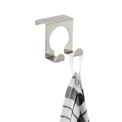 Image de WENKO crochet de porte double, pour serviette et torchon, à accrocher au tiroir la l&#039;armoire, convient salle bain cuisine, en acier inoxydable, 5 x 4.9 cm