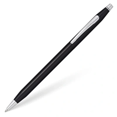 Image de Cross Classic Century Stylo à bille, épaisseur de trait M, couleur d&#039;écriture : noir, rechargeable, avec boîte cadeau qualité supérieure, noir brillant, plaqué chrome