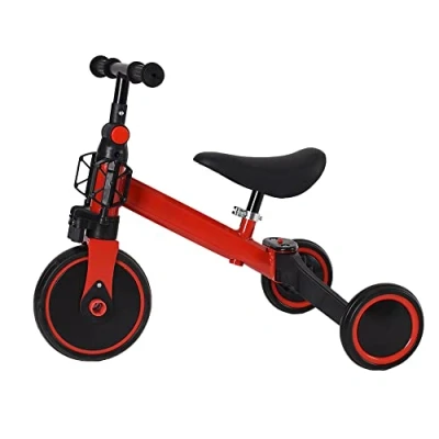 Image de HUOLE Draisienne Bebe, Jouet Enfant pour 12 24 Mois, 4 Ruotes, Cadeau du Premier Anniversaire d&#039;un (Poids corporel Max. 25 kg), Filles et Garçons Deux in Un (Rouge)