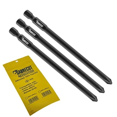 Image de 3 x SabreCut SCP110PH2_3 110 mm PH2 Compatible avec Makita 6830 6831 P 43898 et Helfer MSV 6 Buhnen 20 45 Embout de tournevis pour cloison sèche à alimentation automatique Phillips No.2 Heavy Duty