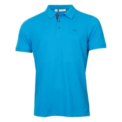 Image de Calvin Klein Hommes Campus 3 Bouton léger côtelée col Polo Camouflage Bleu M