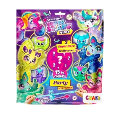Image de CRAZE Superstars Minis Multipack Party Pack de 5X Figurines étirables Super Extensibles et gluantes, Mini Figurine d&#039;action pour Enfants à Collectionner