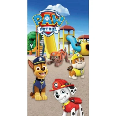 Image de BrandMac Paw Patrol Playground Serviette 100 % coton 140 x 70 cm de bain ultra douce et grande pour filles garçons Serviettes plage tout petits la natation, douche,