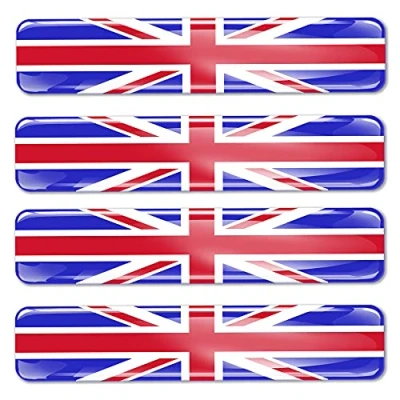 Image de Biomar Labs® 4 x 3D Flexibles Autocollant Stickers National Drapeaux UK Royaume Uni Union Jack l&#039;Angleterre F 26
