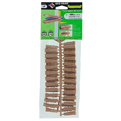 Image de Red Head Lot de 50 Chevilles à Expansion grapex, Diam.8 x L.32 mm