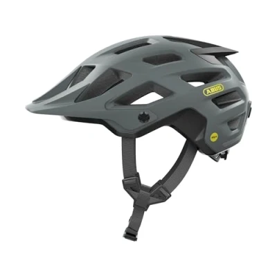 Image de ABUS MTB Helm Moventor 2.0 MIPS Casque de vélo avec protection contre les chocs pour l&#039;utilisation tout terrain All Mountain, unisexe Gris Mat, L
