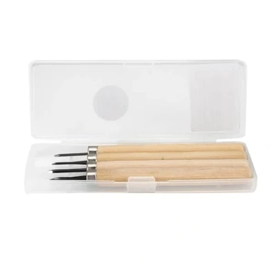 Image de Oumefar 4 pièces Outil de Sculpture sur Bois Travail du Taille Crayon Manuel Outils Timbre en Caoutchouc Ensemble(Number Two)