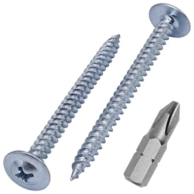 Image de Lot de 50 Vis à bois en acier zingué 4,2 x 51 mm cruciformes tête bombée modifiée auto taraudeuse (50, mm)