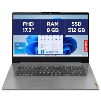 Image de Lenovo IdeaPad 3 17IRU7 Ordinateur Portable 17.3&#039;&#039; FHD (Intel Core i5 1335U, RAM 16Go, SSD 512Go, Intel Iris XE Graphics, Windows 11 Home) Clavier AZERTY Français Gris