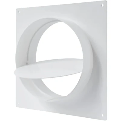 Image de Vent Systems Bride de connecteur conduit d&#039;aération droite en plastique pour système ventilation CVC avec valve 15,2 cm