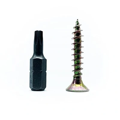 Image de DOJA Barcelona Vis a Bois 100 Autoforeuse 4x40 mm + 1 Embout Torx T20 Tete Fraisée en Acier Galvanisé d&#039;Assemblage Autotaraudeuses Autoperceuses
