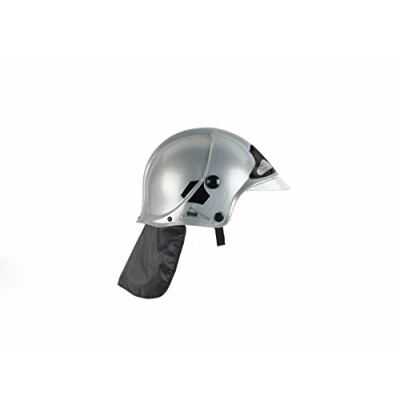 Image de Theo Klein 8902 Casque de pompier, argent I Réplique fidèle à l&#039;original en design MSA Visière rabattable Ajustable Dimensions : 31 cm x 17,5 21