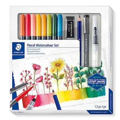 Image de Staedtler 61 3001 1 design Journey ensemble D&#039;Aquarelles Motif Floral