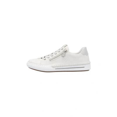 Image de Rieker Baskets basses L7250 pour femme, semelle lâche, Blanc 80, 42 EU