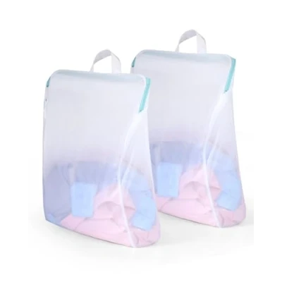 Image de OTraki Filet à Linge Machine Laver Sac de Lavage du Mailles Sacs avec Poignée Fermeture Eclair pour sous Vêtements Blouse Chemises 40 x 50 cm Paquet 2