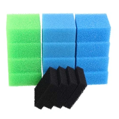 Image de INGVIEE Compatible Ensemble de Mousse Filtrante pour Juwel Compact/Bioflow 3.0 / M (4X Bleu Fin, 4X Gros, Vert Nitrax, au Charbon Actif)
