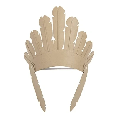Image de Décopatch AC896C Un support en Papier mâché Brun 25x10x21 cm, Coiffe d&#039;indien pour enfant