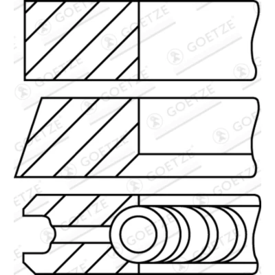 Image de GOETZE ENGINE 08 441700 00 Jeu De Segments Pistons 81 VOLKSWAGEN: Transporter 5 Bus, Multivan (7HM,