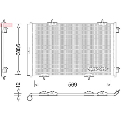 Image de DENSO DCN21030 Condenseur De Clim avec déshydrateur 569x366.6x12 R 134a 569 CITROËN: C Elysée Berline