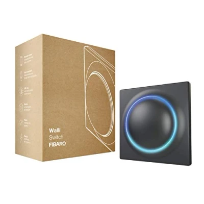 Image de FIBARO Walli Switch / Z Wave Plus FGWDSEU 221 8 Interrupteur relais encastrable sans fil avec déclencheur marche/arrêt Anthracite