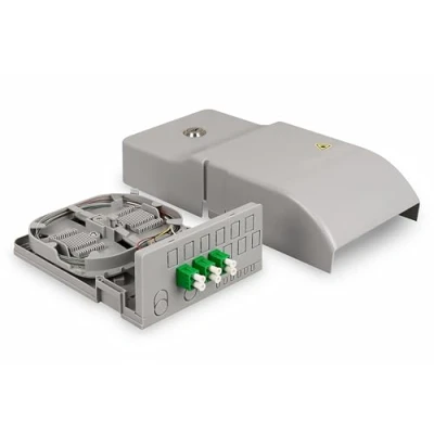 Image de DIGITUS FTTH point de transfert domestique pour 12 coupleurs SC Simplex, LC Duplex ou E 2000 pré confectionné incl. 3 LC/APC OS2 classe protection IP54