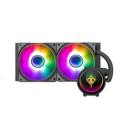 Image de Yeyian Système de Refroidissement Liquide ARGB pour Processeur Intel AMD PC Gaming Ordinateur Jeu AIO Watercooling Silencieux 2 ventilateurs RVB 240 mm 2000 tr/min (Nouveau 2024)