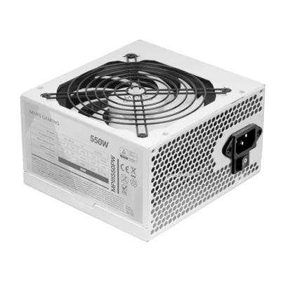 Image de MARSGAMING MPIII550P, Alimentation PC ATX 550W, 5 Ans de Garantie, 85% d&#039;Efficacité, Système Digital APFC, Ventilateur FDB 120mm AI RPM, Technologies DC et SMD, Câbles Plats Extra Longs, Blanc