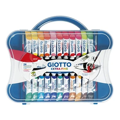 Image de GIOTTO Extra Fine Paint Boîte 24 tubes de gouache (22 x 12ml + 2 21ml) pinceaux