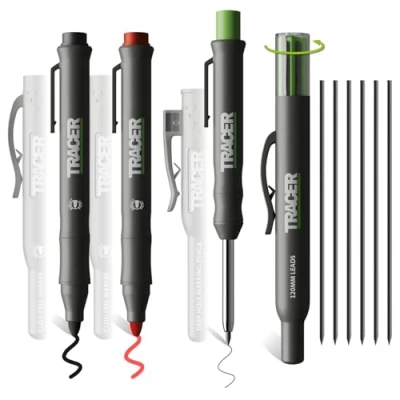 Image de Tracer Kit de marquage Crayon à trou profond, lot mines ALH1 et 2 marqueurs sans obstruction avec étuis