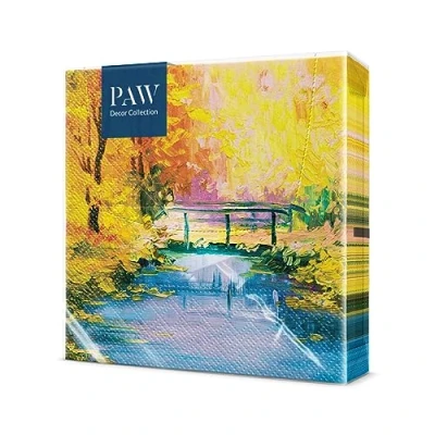 Image de PAW Serviette Papier (33 x 33 cm) Lot de 20 3 Plis Table Jetable Automne, Feuilles, Paysage Motif: Golden Bridge