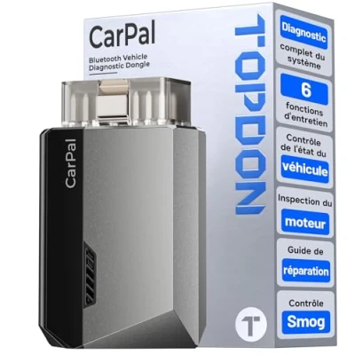 Image de TOPDON Carpal A Valise Diagnostic Auto, Scanner OBD2 Tous systèmes, Voiture Bluetooth sans Fil, 6 Services de Réinitialisation, AutoVIN, Inspection Moteur, Smog Check, Guide Réparation