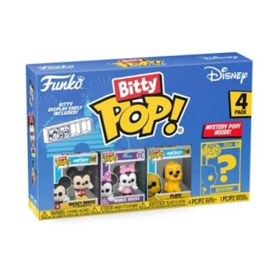 Image de Funko Bitty Pop Disney Mickey Mouse, Minnie Mouse (pink Dress), Pluto et une Mini figurine Mystère en Surprise 2.2 Cm Collectionnable Étagère Empilable Incluse Idée de Cadeau Fans